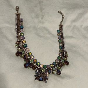 Banana Republic multicolor crystal and rhinestone statement necklace